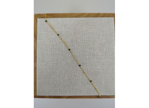Image Bracelet Or jaune Pierre noire