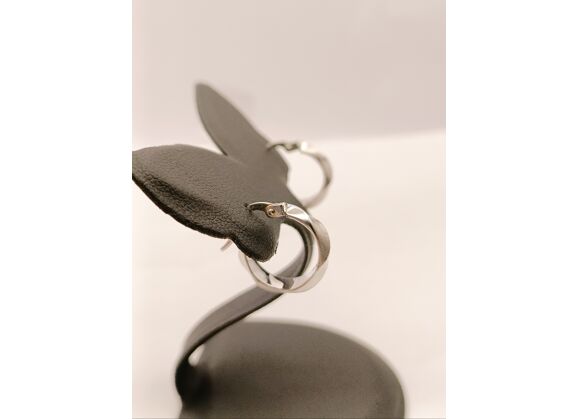 Image Boucles d'oreilles Créoles Or gris