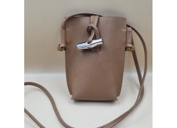 Image Sac à main LONGCHAMP Roseau Pochette Cuir Marron