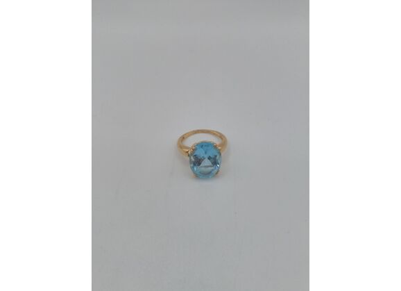 Image Bague Or jaune Pierre bleue