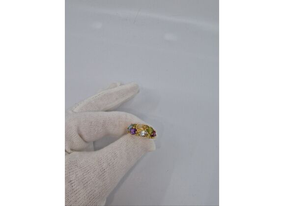 Image Bague Or jaune Pierre verte
