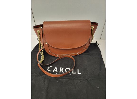 Image Sac à main CAROLL Porté croisé Cuir Marron