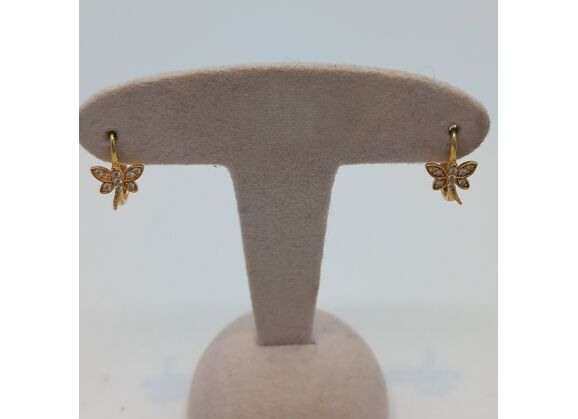Image Boucles d'oreilles Dormeuses Or jaune Oxydes de zirconium