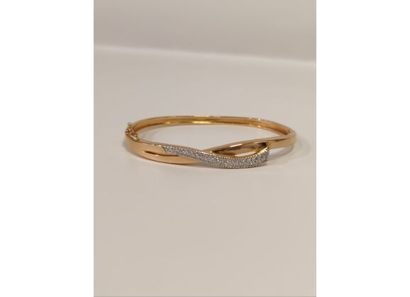 Image Bracelet Jonc Plaqué Or Oxyde de zirconium