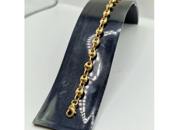 Image Bracelet Or jaune Maille grains de café
