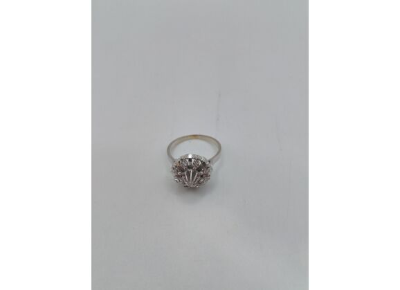 Image Bague Or gris Diamants
