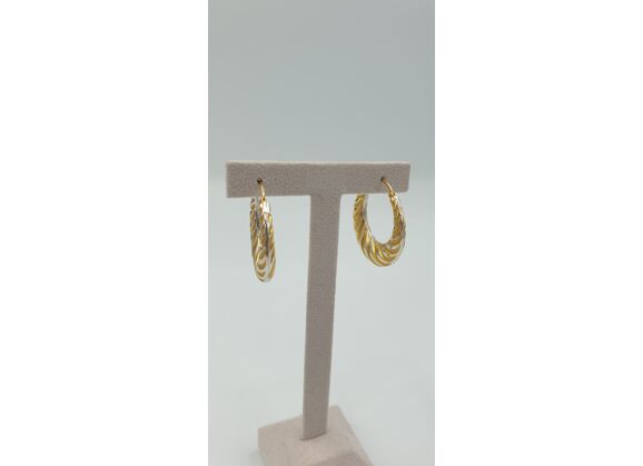 Image Boucle d'oreille Créoles Or jaune Or blanc