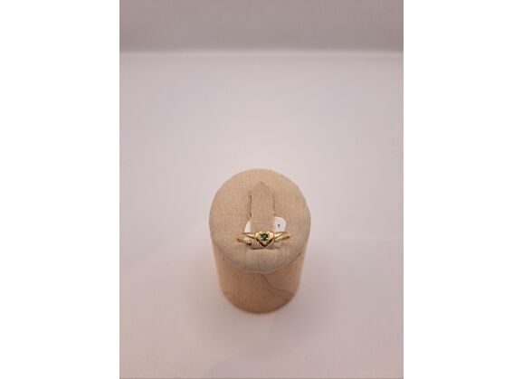 Image Bague Or jaune Pierre verte