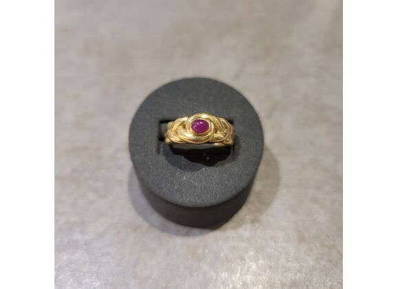 Image Bague Or jaune Pierre rose