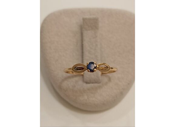 Image Bague Or rose Pierre bleue