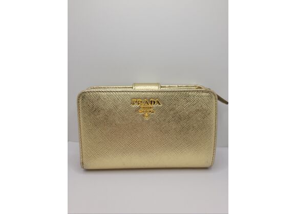 Image Portefeuille PRADA Cuir Couleur or