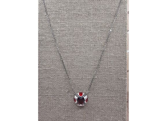 Image Collier Or blanc Grenat Diamant