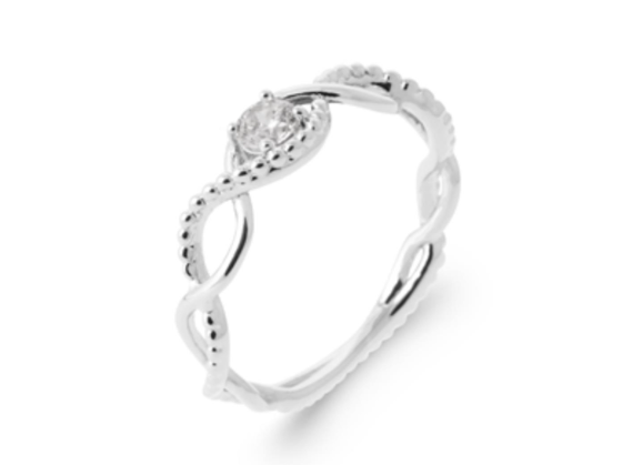 Image Bague Argent Pierre blanche