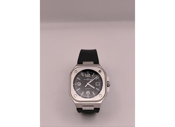 Image Montre Homme BELL & ROSS Montre br-05 black steel Caoutchouc Noir 40mm mm