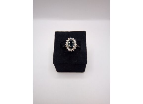 Image Bague Or blanc Saphir Diamant