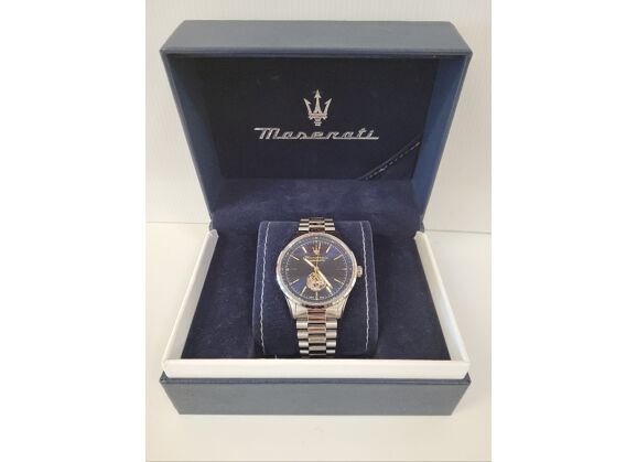 Image Montre Homme MASERATI Montre automatique homme sorpasso bleu Acier Argenté 42 mm