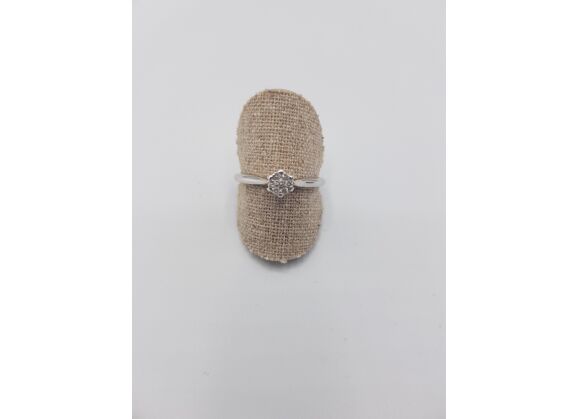 Image Bague Solitaire Or blanc Diamants