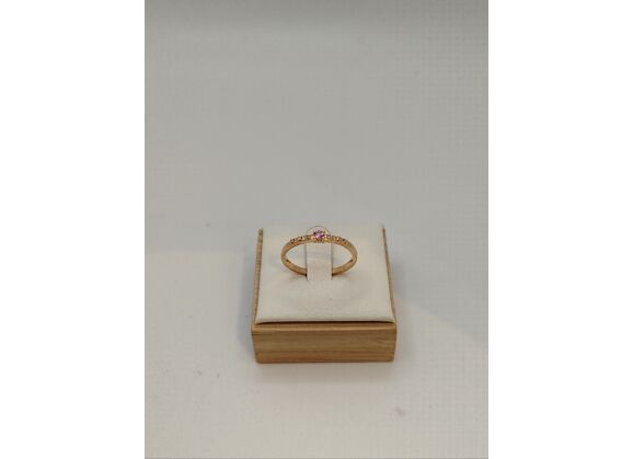 Image Bague Or rose Pierre rose Diamant