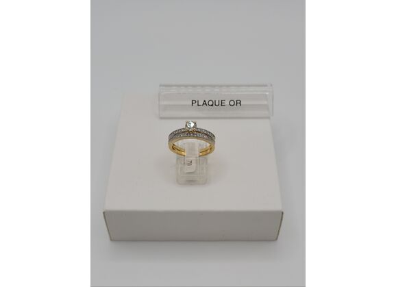 Image Bague Plaqué Or Oxydes de zirconium
