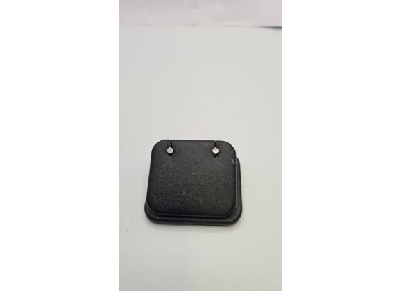 Image Boucle d'oreille Puces Or blanc Oxyde de zirconium