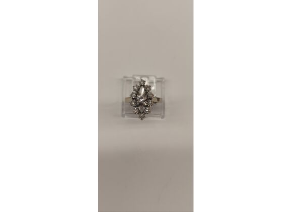 Image Bague Or gris Diamants