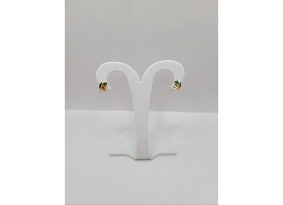 Image Boucles d'oreilles Or jaune Pierres vertes