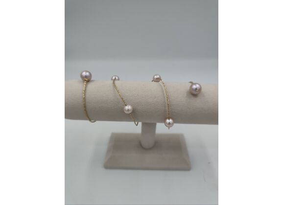 Image Bracelet Or rose Perle de culture