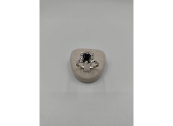 Image Bague Or blanc Saphir Diamant