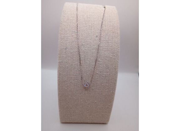 Image Collier Argent Pierres blanches