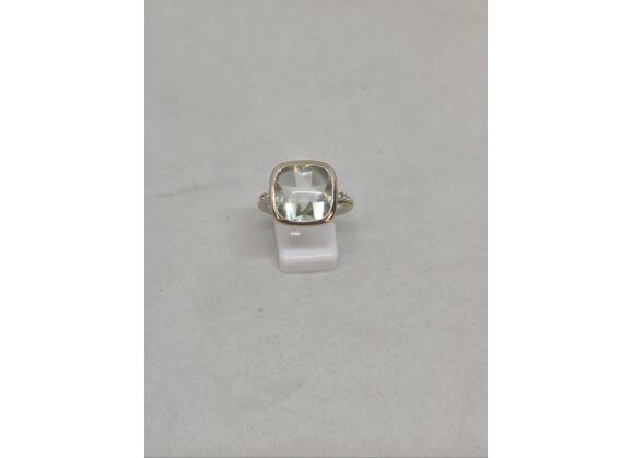 Image Bague Or blanc Pierre bleue Diamant