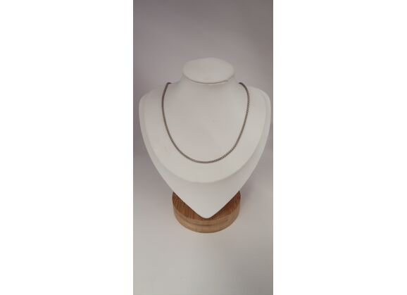 Image Collier Or blanc Maille pop-corn