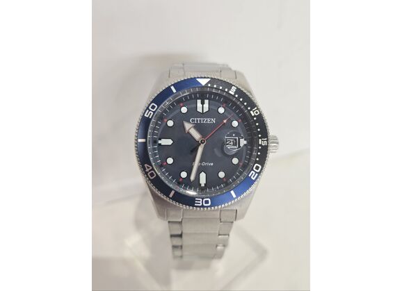 Image Montre Homme Eco drive Acier Argenté 43 mm