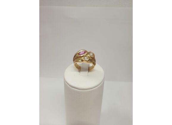 Image Bague Or jaune Rubis Diamant