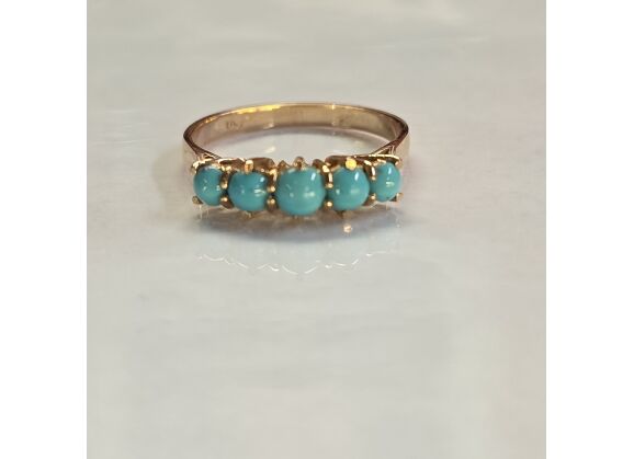 Image Bague Or jaune Pierre bleue
