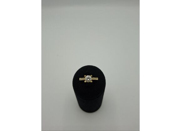 Image Bague Solitaire Or jaune Oxydes de zirconium