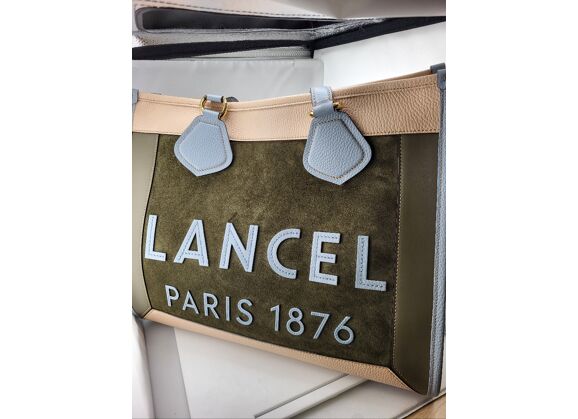 Image Sac à main LANCEL Porté épaule Cuir de vachette Vert creme bleu