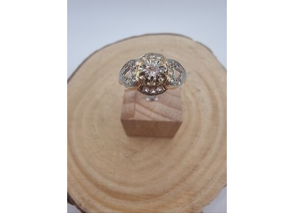 Image Bague Or jaune Oxyde de zirconium