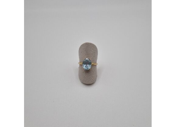 Image Bague Or jaune Pierres bleues