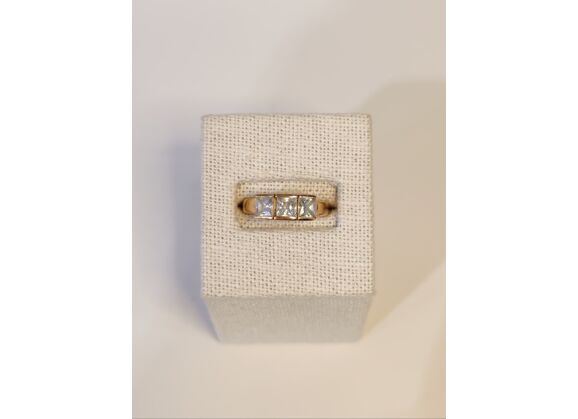 Image Bague Plaqué Or Pierre blanche