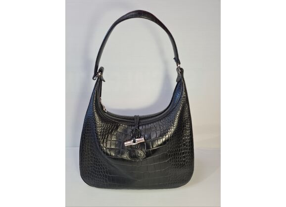 Image Sac à main LONGCHAMP Roseau Porté épaule Cuir Noir