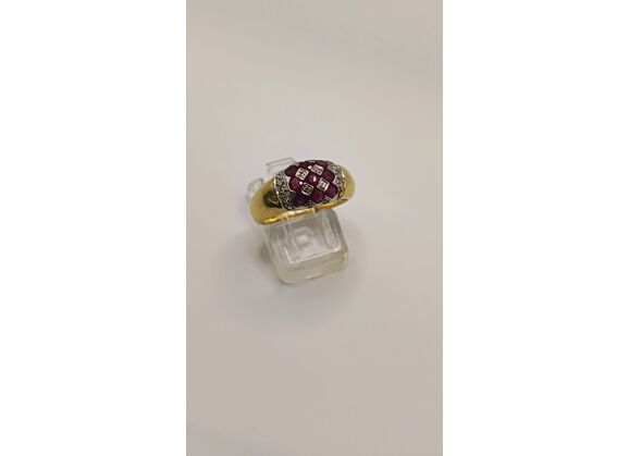 Image Bague Or jaune Rubis Diamant