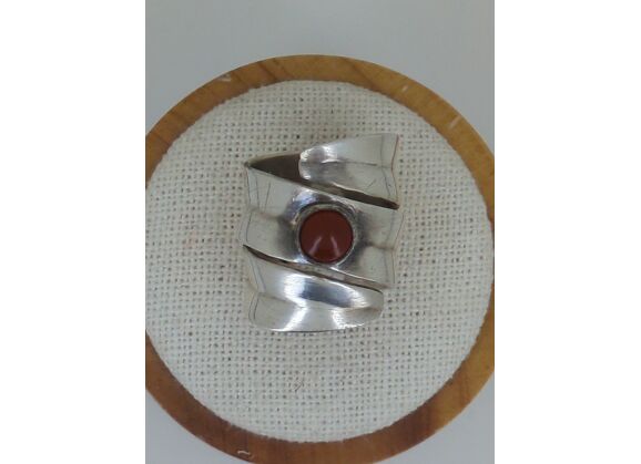 Image Bague Argent Pierre orange