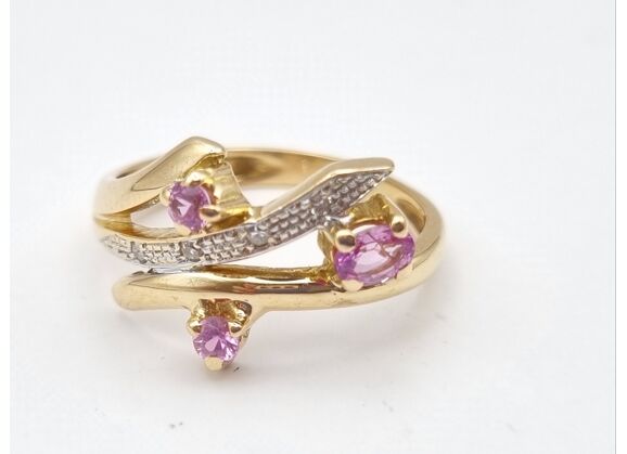 Image Bague Or jaune Or blanc Rubis Diamant