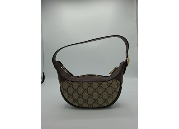 Image Sac à main GUCCI Ophidia Porté épaule Toile Beige et marron
