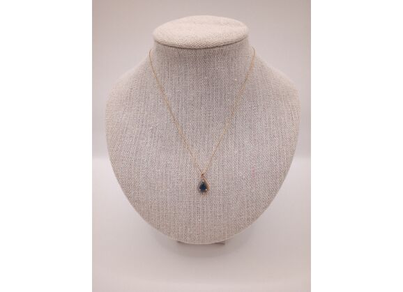 Image Collier Or jaune Diamant Saphir