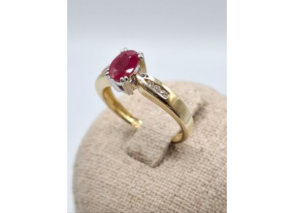 Image Bague Or jaune Diamant Rubis