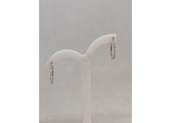 Image Boucles d'oreilles Créoles Or rose Strass