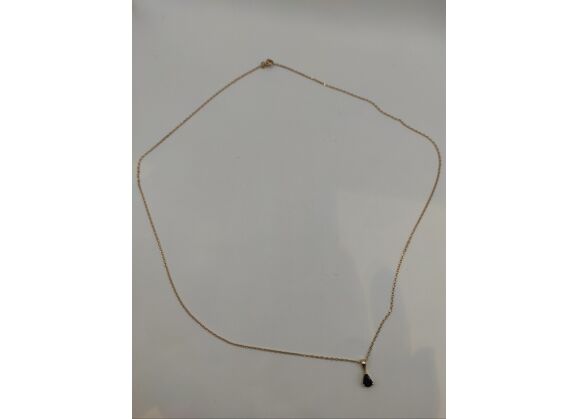 Image Collier Or jaune Pierre bleue