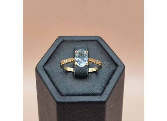 Image Bague Or jaune Aigues-marines