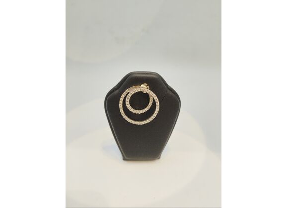 Image Pendentif Or blanc Pierre blanche